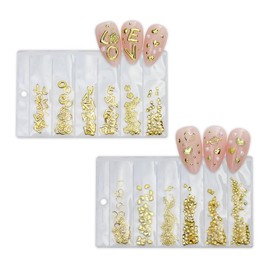 OUDQFCJ 400 Stück Star Nail Charms Gold Sterne Mond Nagel Charms Metall Nieten Strasssteine Nägel Charms Stern Nail Charm Legierung Nail Studs Nageldesign Nagelschmuck Moon Stars Nail Art Charms