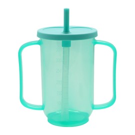 Viceda Adult Plastic Straw Cup, Spill-Proof Sippy Cups with Straw and Lid, Liquid Feeding Cup for Bedridden Patients, Patient Feeding Cup for The Elderly, Disabled, Hospital and Convalescent Care