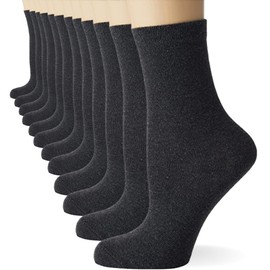 FM London (12-Pack) Boys & Girls School Socks Comfortable Kids Socks with Ergonomic Fit Grey, School Socks Girls & Boys Seamless Socks Children with Durable Design, Grey, 3-5.5 UK