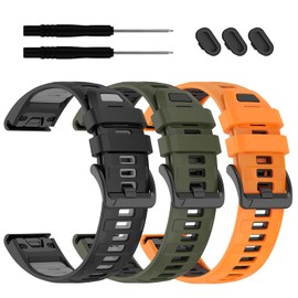 MDBBLBM 22mm Silicone Watchband Compatible with Garmin Fenix E/Fenix 8 AMOLED 47mm/Fenix 7 Pro/7/6 Pro/6/5 Plus/5, QuickFit Straps for Garmin Forerunner 965/955/945/Descent G1 Solar/Approach S62/S60