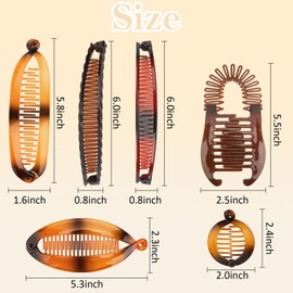 18pcs Banana Clip Hair Clips, Hapdoo Banana Clips for Women Girls Volumizing Ponytail Hair Claw Clip Styling Accessories, 6 Styles