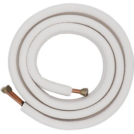 Mini Split Line Set 1/4" & 3/8" Insulated Copper Aluminum Line Set -16FT Copper Aluminum Pipes,Mini Split Air Conditioner (1/4+3/8)