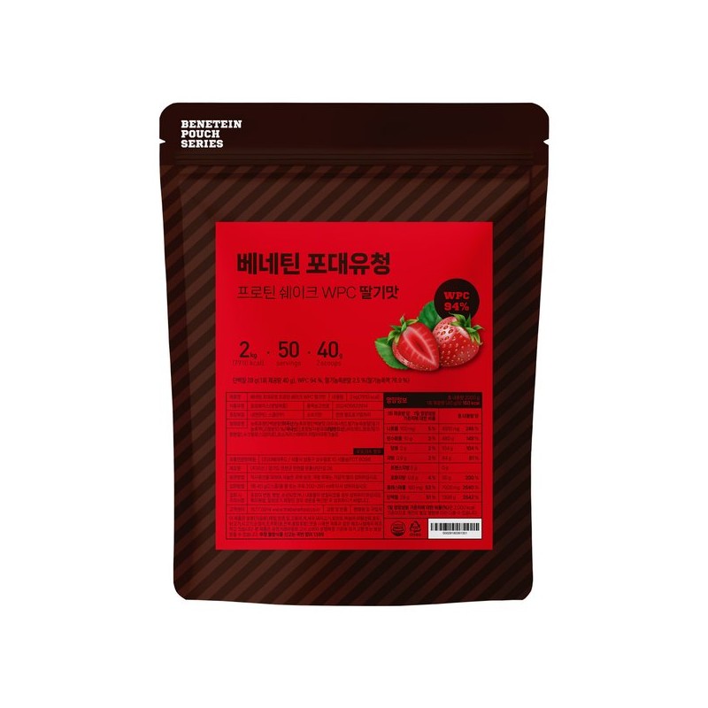 Benetton 베네틴 포대유청 단백질보충제 WPC 딸기맛 2kg 1개 Benetene Whey