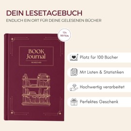 memoriecation Book Journal: Your Reading Diary with Space for 100 Books – Book Journal with Robust Hardcover DIN A5 – Reading Journal, Book Journal, Reading Gadgets, Book Journal German