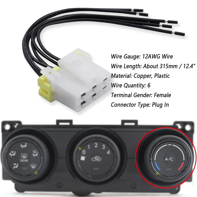 12AWG Manual Heater AC HVAC Control Replacement Wire Pigtail for