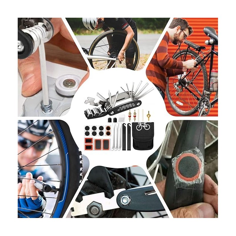 BAFAFA Bicycle Repair Kit, 16 in 1 Multifunctional Tools, Bicycle