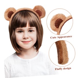 Healeved 2 Pcs Bear Headbands Fuzzy Animal Ears Hair Accessories for Makeup Spa Cosplay and Themed Parties Soft Comfortable