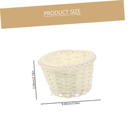 Toyvian 4pcs Dollhouse Picnic Basket Storage Basket Home Decor Portable Basket Doll House Decor Woven Baskets Wicker Hamper Washing Basket Miniature Basket Decors Tiny Basket Pp White