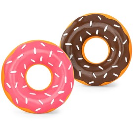 ZippyPaws Latex Donutz, Durable Dog Toy for Interactive Play, No Stuffing - Chocolate & Strawberry (2-Pack)