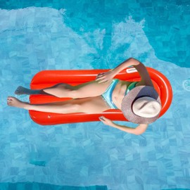 Bodyboards for Kids, Portable Red Kids Surfboard, Red Kids Float Hammock Floating Couch, Surf Body Board with Handles for Swimming Pool