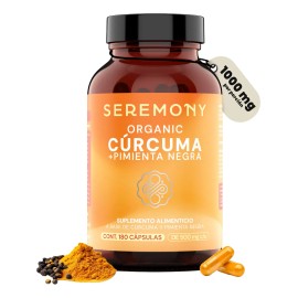 Crcuma Orgnica  Pimienta Negra 180 Caps Veganas Seremony Sin Sabor                                                                                    