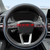 HAOTULE Leather Steering Wheel Cover， with Anti-Slip Stripe Design -