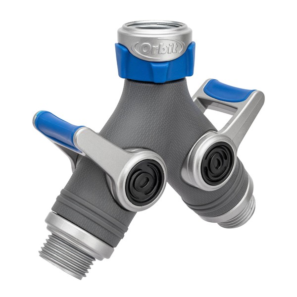 Orbit XL 2-Way Garden Hose Splitter – Dual Valves, Heavy-Duty