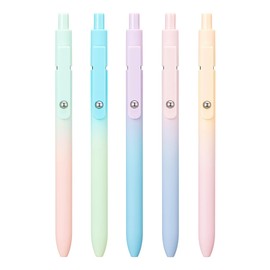 5 PCS Zennyth Gel Pens Quick Dry Fine Point Premium Retractable Rolling Ball Black Ink Smooth Writing Pens for School Office (Aurora)