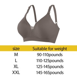 GWAWG Nursing Bra without Underwire for Large Breasts Push Up Pregnancy Bra Women's Seamless Lace Comfortable Nursing Bra with Support Function Seamless, brown, M