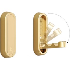 DIRXVMC Folding Coat Hooks, 2 Pcs Foldable Gold Wall Hook Heavy Duty Foldable Hook Bathroom Towel Robe Hooks Wall Mounted for Hanging Coat Towels Clothes Hat Bags Keys (2, Gold)