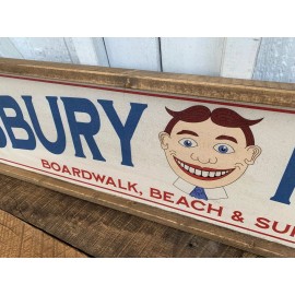 Handmade Rustic Style Asbury Park Wooden Sign Home Decor Framed - 8"x36"