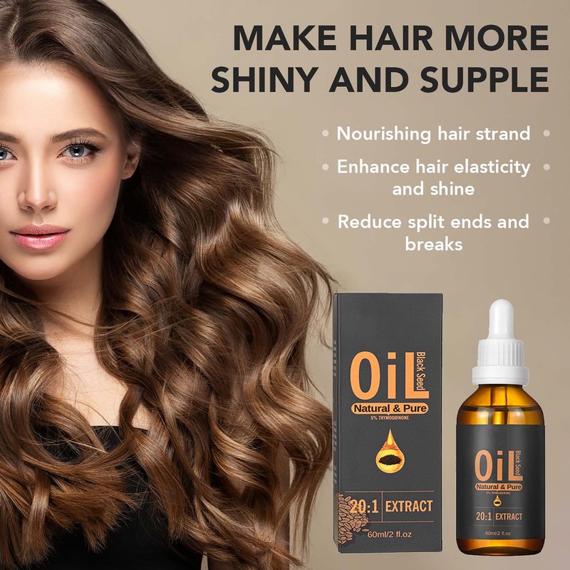 Black Seed Hair Oil-Cold-Pressed,2fl Oz Turkish Black Cumin Seed Oil