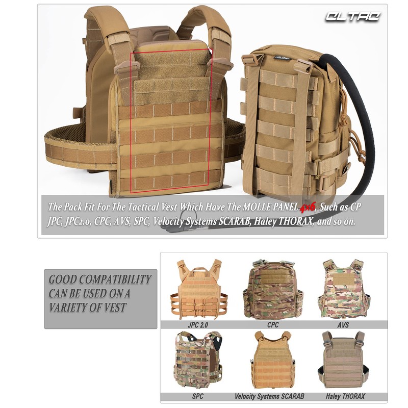 Tactical Small MOLLE Hydration Pack Outdoor Water Bladder Carrier Pack