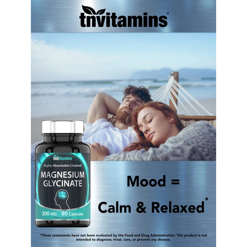 Magnesio Glicinato Tnvitamins Cápsulas 300 Caps