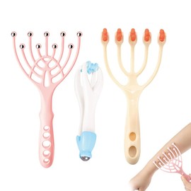 Scalp Massager,Handheld Claw Head Massager Hair Growth, 2-in-1 Finger Massager, Deep Stress Relax & Stress Reduction in The Office Home Manual Head Massage SPA Father's Day and Mother's Day Gifts