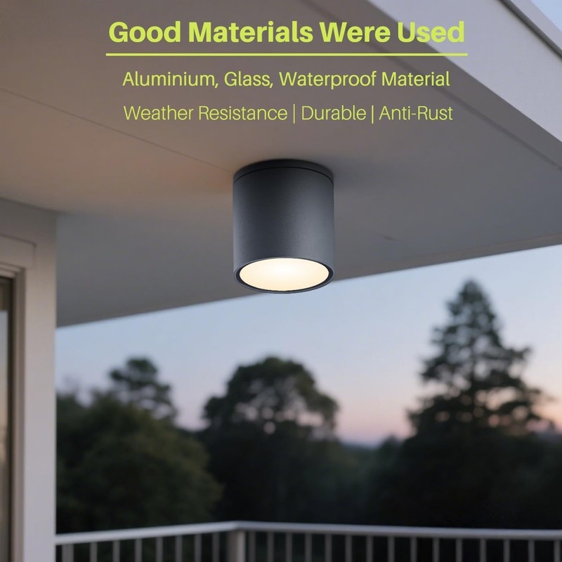 EBION Surface Mounted Downlight, Flush Mount Ceiling Spotlight, Minimalist Round