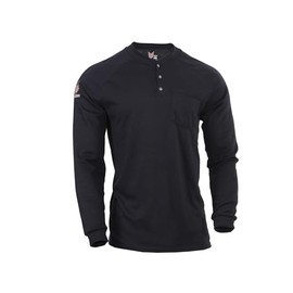 DRIFIRE Power Dry FR Long Sleeve Henley, CAT 2, Flame Resistant, Navy, X-Large/Tall, TEE-PDN-HN-XLT