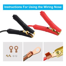 YINGAYOU Jump Lead Clips 100A Car Battery Alligator Clips 12V 24V Pure Copper Jump Lead Clamps with Insulating Sheath for Cars,Trucks,Ships (100 A, 2 pcs)