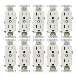 15 Amp Tamper Resistant Duplex Outlet - White