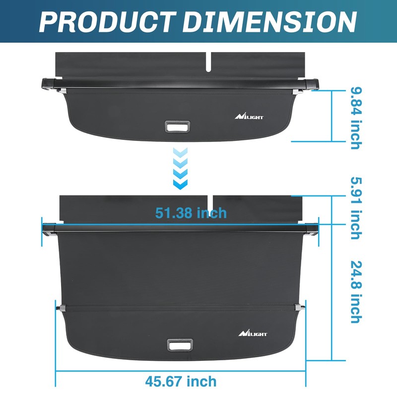 Nilight Cargo Cover Fit for VW Volkswagen Tiguan 2018 2019
