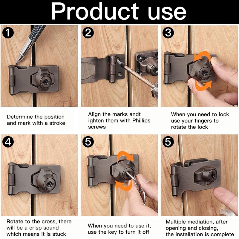 Xrten Keyed Hasp Locks Catch Latch Safety Lock Door Lock