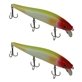 Tackle HD 2-Pack Fiddle-Styx Magnum Jerkbait, 5 1/2" x 5/8" Suspending Jerk Baits, Freshwater or Saltwater Fishing Lures, Trout, Crappie, Walleye, or Bass Lures, Clown