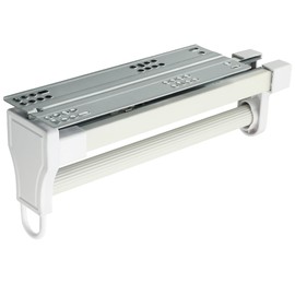 Alise 12 Inch Pull Out Clothes Hanger Rack for Closet,Heavy Duty Closet Rod with Automatic Soft-Close Mechanism for Closets,Closet Pull Out Metal Rod Organizer Hangers for Coats Pants Hangers,White