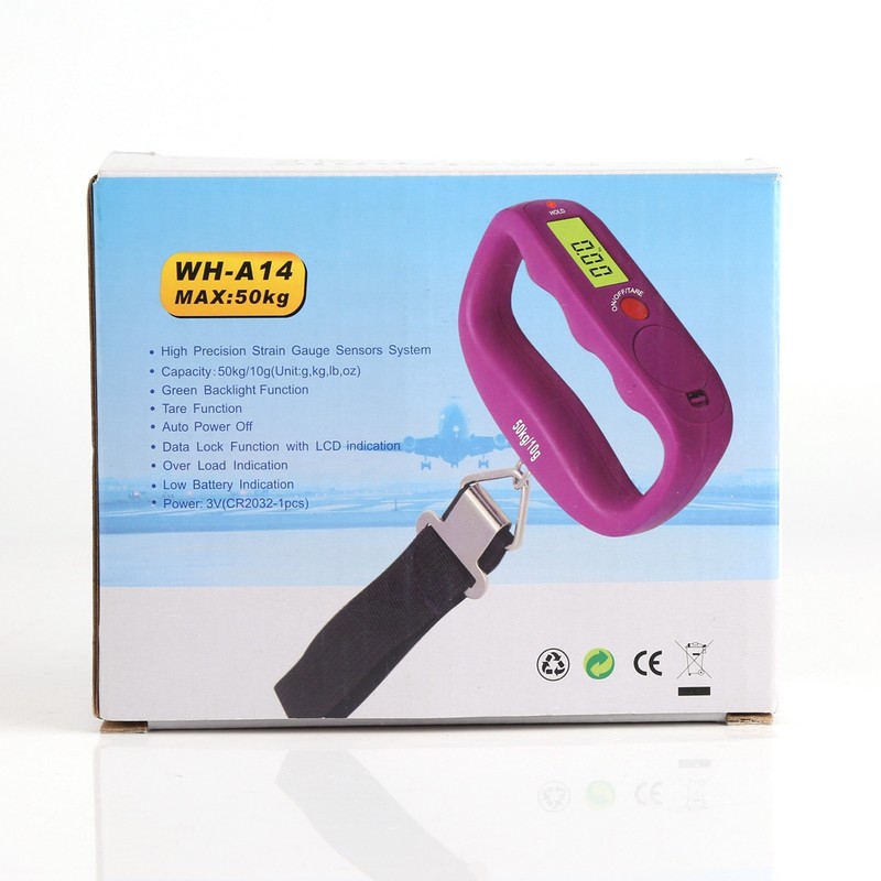 WEIHENG 50kg/10g Digital Hanging Hook Scale LCD Electronic Pocket Luggage