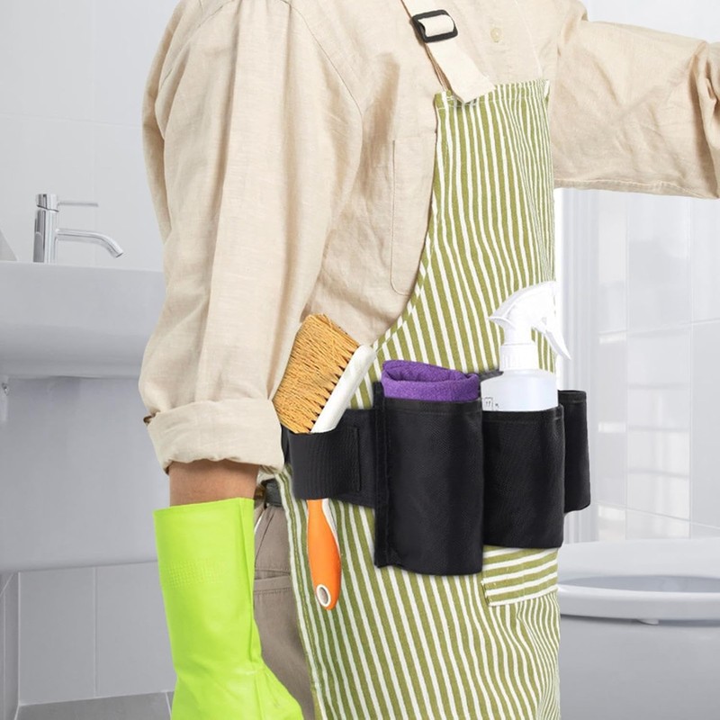 Professional Cleaning Apron with Pockets, Utility Waist Apron with Adjustable
