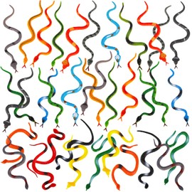 Frasheng Pack of 36 Snakes Toys Children Plastic Snakes Rainforest Snakes Various Snakes Colourful Fake Snake Toys Suitable for Children from 3 Years