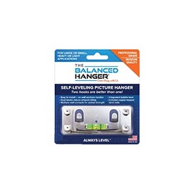 The Balanced Hanger Self-Leveling Picture Hanging Kit, Museum Quality Tool for Installing Art, Photos & Decor, Safe & Accurate Wall Hanger, Made in The USA - (1 Pack)