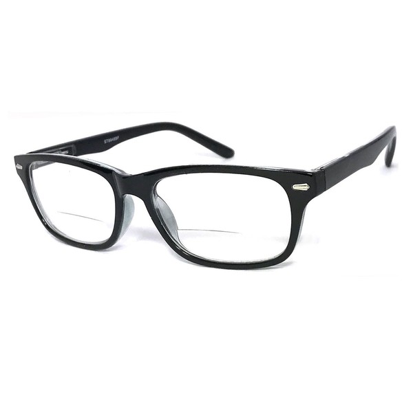 VeryHobby Retro Rectangular Frame Mens Womens Clear Lens Bifocal Reading