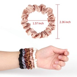 24 Pieces Silk Hair Scrunchies Silk Hair Tie Elastic Ponytail Holders for Women Girls Hair Accessories (005)