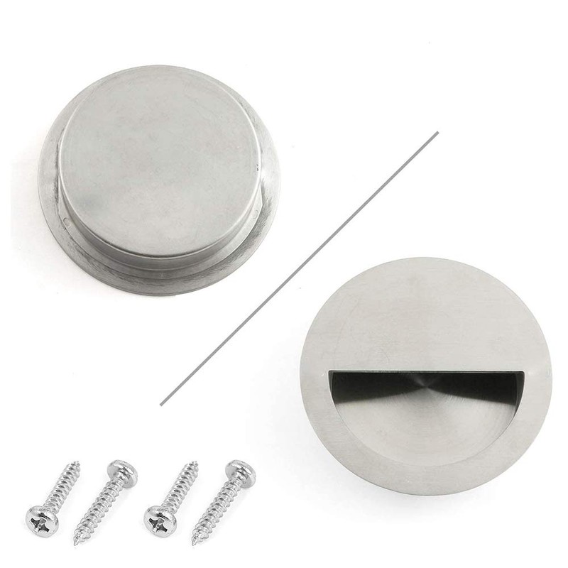 Bestgle 4 Packs Recessed Sliding Door Pull Handles, 60mm Stainless