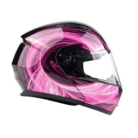 Typhoon TH158 Adult Women's Modular Full Face Motorcycle Helmet Flip-Up Dual Visor DOT (Pink Medium)