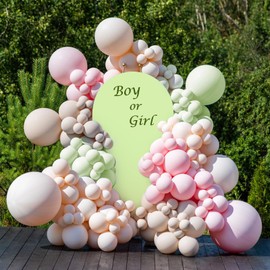 Babenest 7.2FT Green Wedding Arch Cover, Spandex Fitted Arch Backdrop Cover for Photography, Round Top Chiara Stand Cover for Party Ceremony Birthday Baby Shower Anniversary Decoration