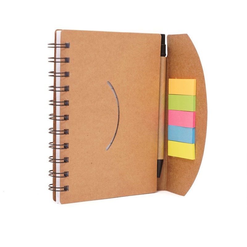 Libreta Ecologica con Notas Adheribles Y Pluma. Cuaderno Ecologico con