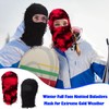 2 Pcs Distressed Balaclava Ski Mask, Knitted Full Face Windproof