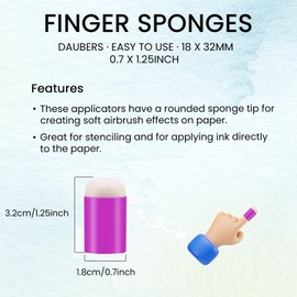 HAUSTGO 40 Pieces Sponge Daubers W/Storage Case - Handy Finger Daubers for Applying and Spreading Ink, Paint, Glue & More - Providing Excellent Detail Control and Precision