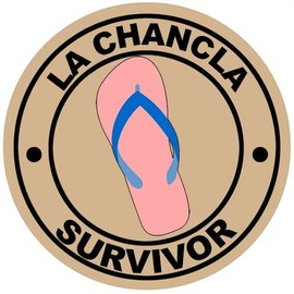 Round La Chancla Survivor Sticker, Spanish Sandal Decal, Funny Vinyl for Cars, RVs, Coolers, Water Bottles, Laptops (3 x 3 inch)