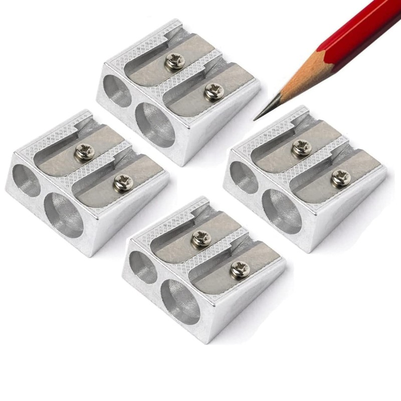 Pack of 4 Pencil Sharpeners - 4 x Traditional Double
