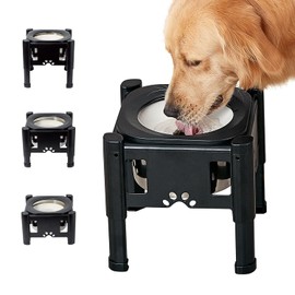 Pawque Elevated Dog Bowls, 80Oz Stainless Steel Water Feeder with 3 Adjustable Heights, Anti-Spill Design for Small to Medium Sized Dogs