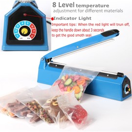Yeler 12 Inch Impulse Heat Sealer Impulse Bag Sealer, Manual Poly Bag Heat Sealer Machine for Plastic Bags PE PP Bags with Extra Replace Element Grip