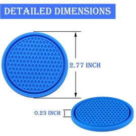SINGARO Car Cup Coaster, 4PCS Universal Non-Slip Cup Holders Embedded in Ornaments Coaster, Car Interior Accessories, Blue
